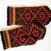 High quality hand knitted warm wool mittens , gloves patterned colorful