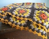 Vintage Handmade Granny Square Afghan