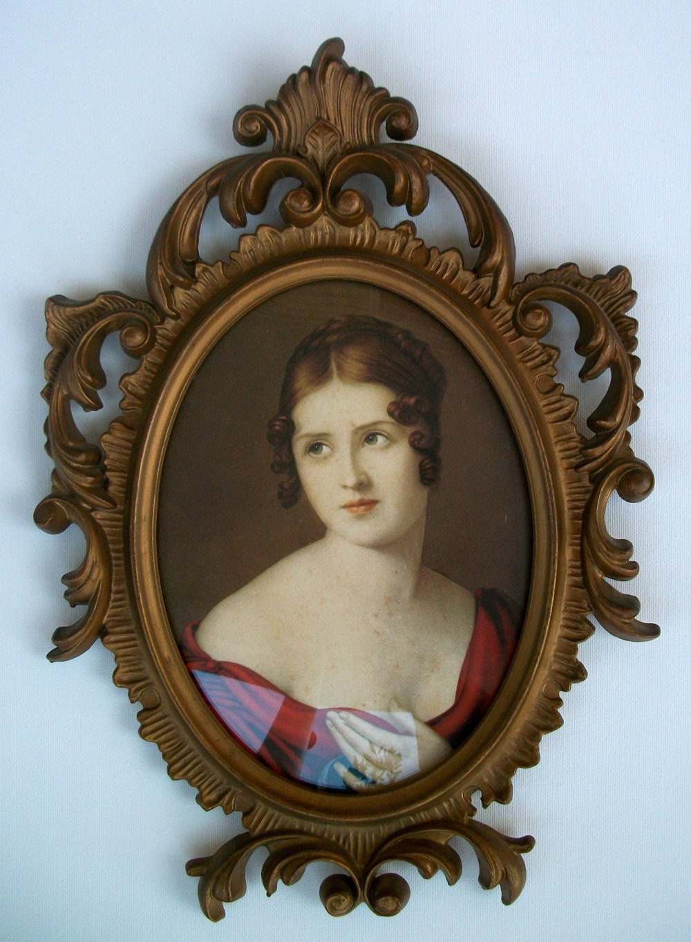 Lovely Vintage Italian Portrait Framed
