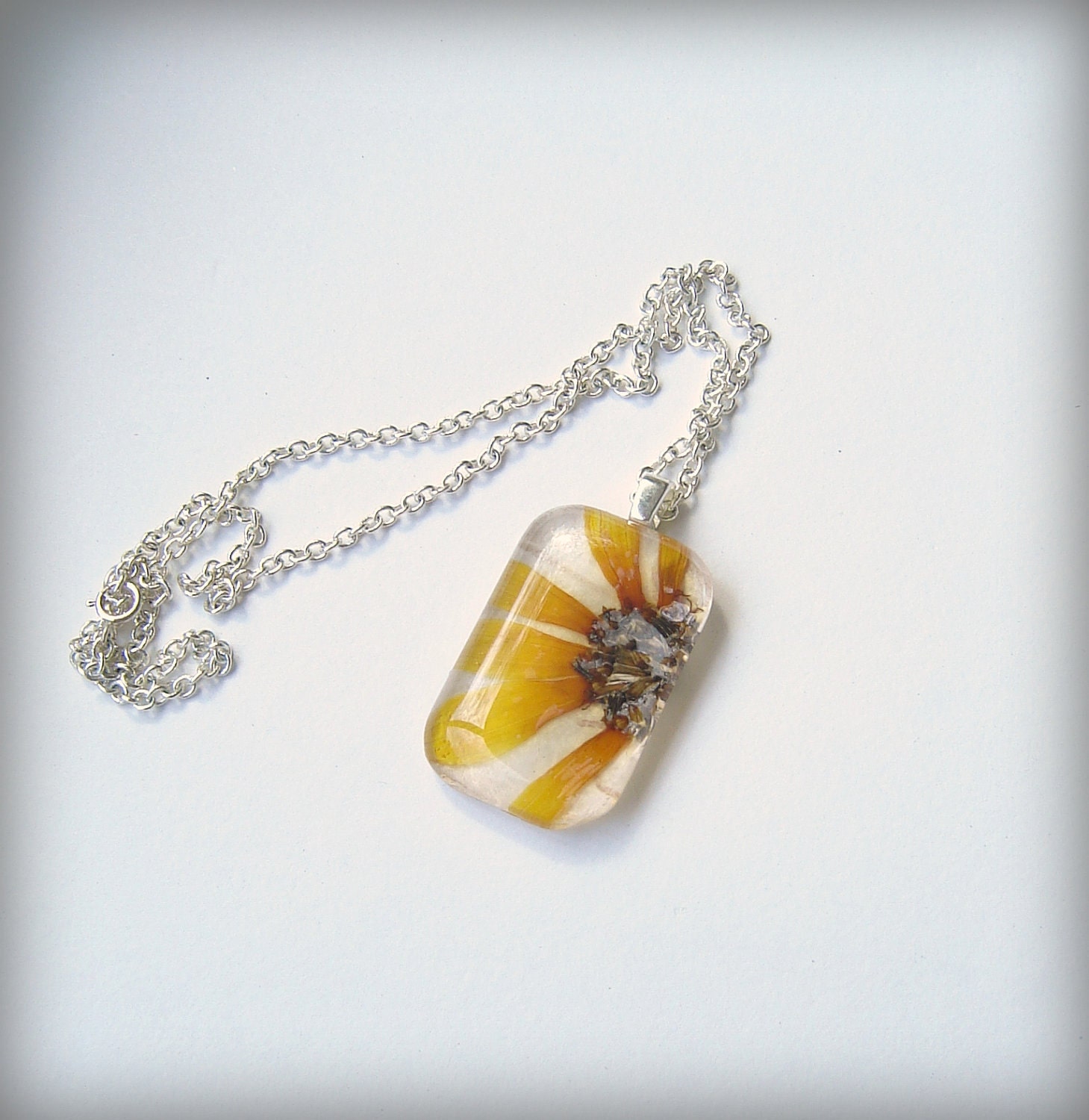 Brown-Eyed Susan Necklace - Real Pressed Flower Pendant