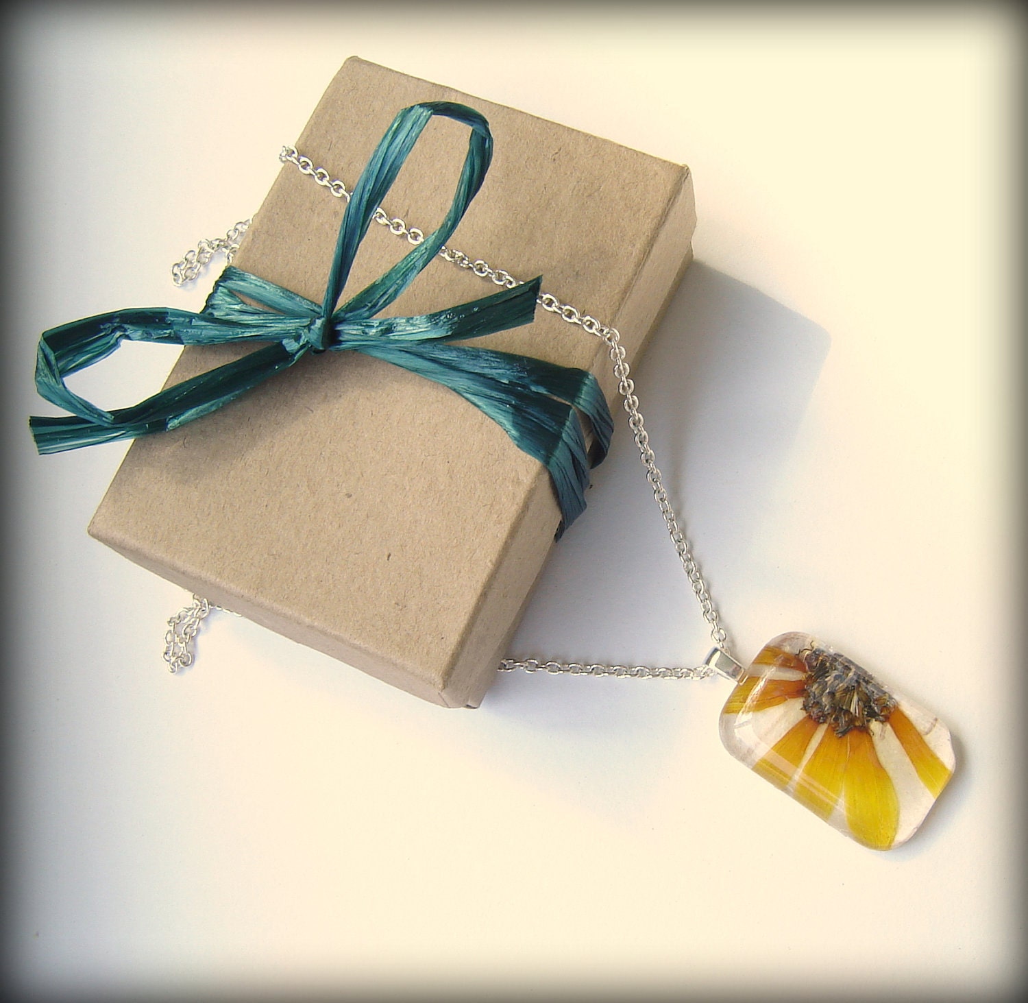 Brown-Eyed Susan Necklace - Real Pressed Flower Pendant