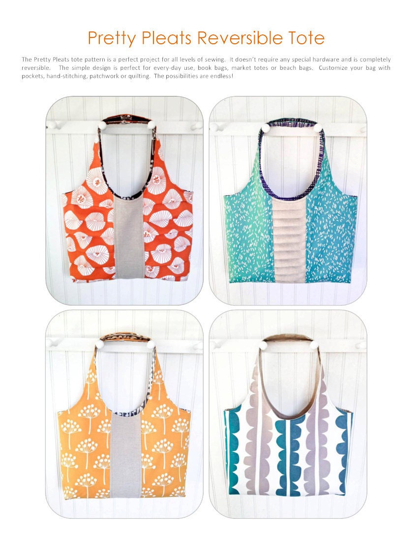 Pretty Pleats Tote Pattern - PDF Sewing Pattern