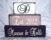 Personalized Custom Family Name Wood Blocks, Distressed, Shabby Chic Wood Blocks