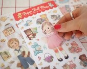 6 sheets Paper Doll Mate Kawaii Korean Diary Deco Sticker Transparent Set Ver. 2