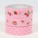 Set of 3 Kawaii Japanese Diy Deco Tape - Strawberry and Rose 10m per tape