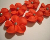 Lot of 100 Royal Icing Flowers w/ silver sugar balls Il_170x135