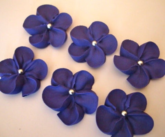 Lot of 100 dark purple royal icing Sugar Flowers Il_570xn