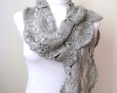 Winter Fashion - Gray Scarf - GIFT FOR HER - Grey Scarf, Scarflette, Neckwarmer, Cowl - Ready for Shipping