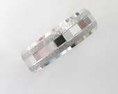 White gold wedding band wedding ring for men and for women unique 5mm wide