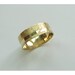 Gold wedding ring mens wedding band and womens ring hammered sandblast finish and off centered cubes