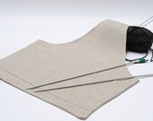 Large Project Bag Natural LINEN... Special KnitterBag design.