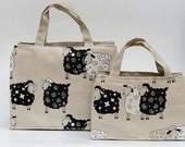 Set of 2 Knitter Project Bags Large and Mini. Lucky Sheep