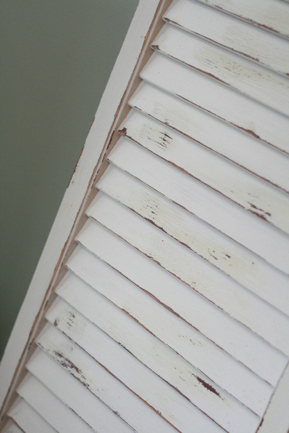 Cream On White Vintage Painted Shutter