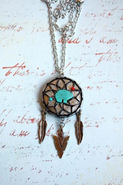 Bear Dream Catcher Necklace