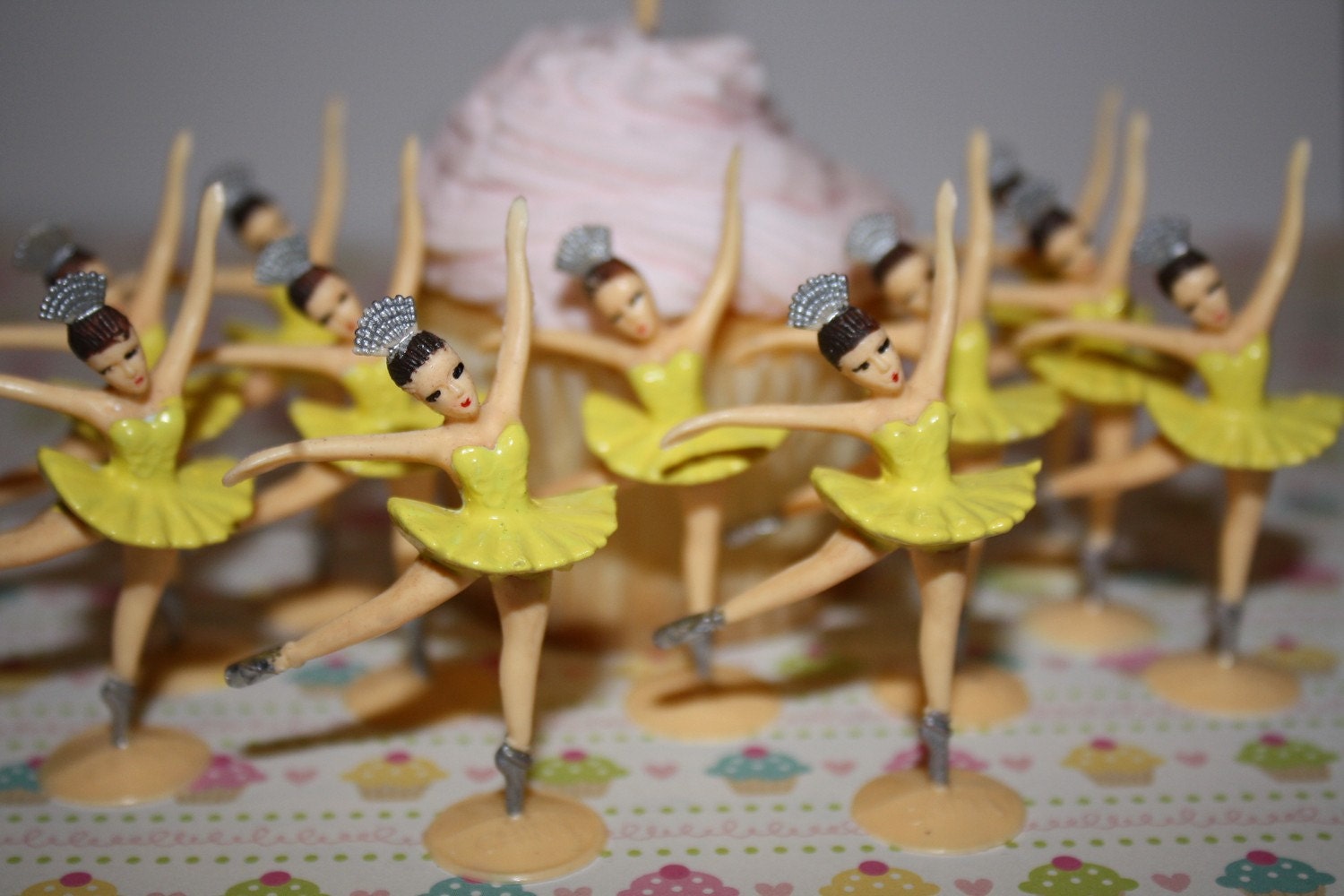 12 Ballerina Cupcake Toppers Decoration  Custom Hand Painted- Great Party Favor