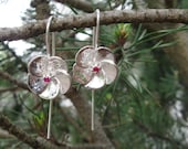 Ko'oloa'ula Sterling Silver and Ruby Earrings
