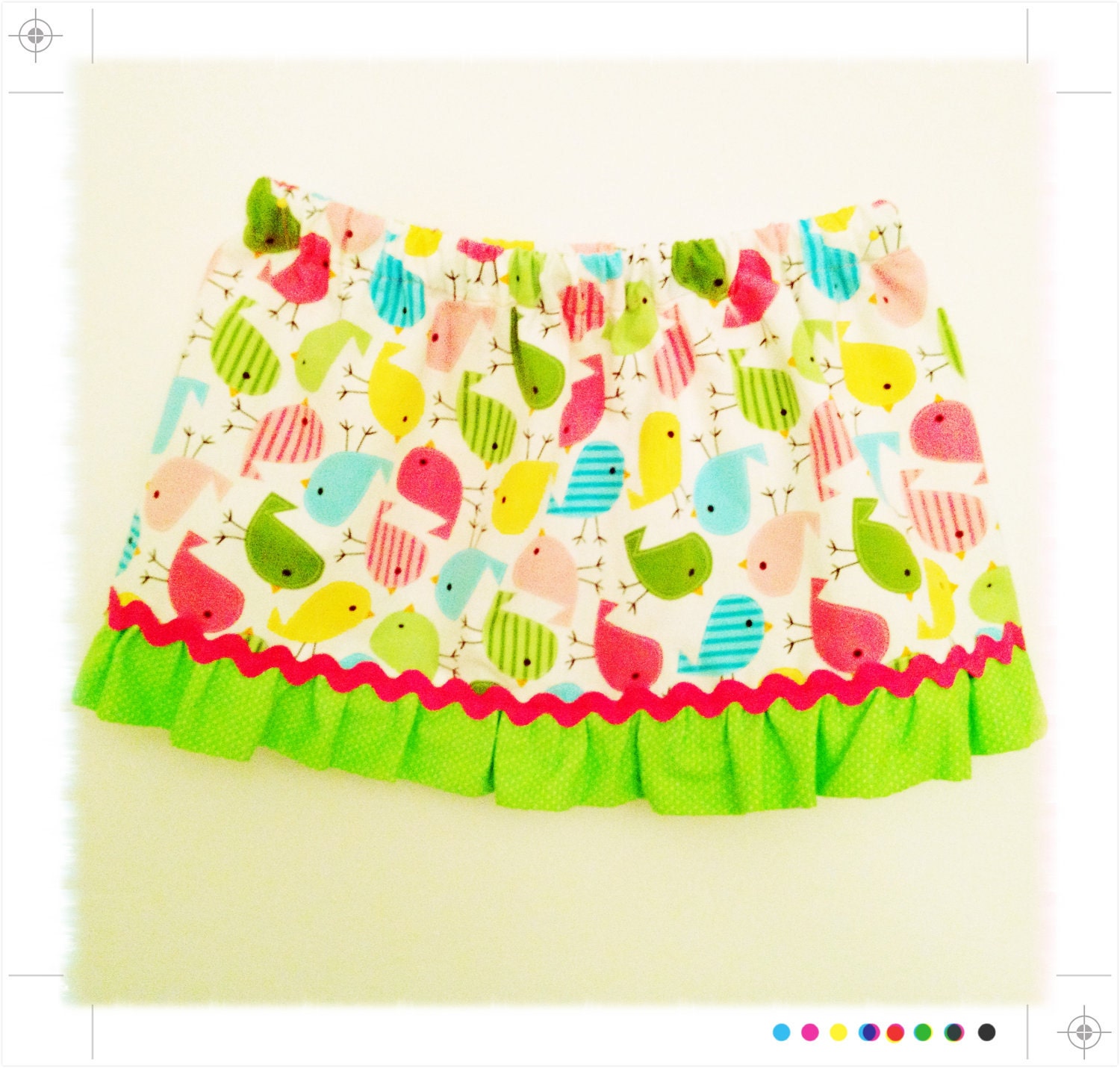 Girl's Spring Bird Skirt- Size 12 months- LAST ONE