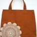 Doily canvas tote style hand bag in Nutmeg.
