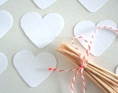 White Heart Cupcake Topper Kit, 50