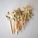 12 Star Cupcake Picks, made from vintage paper