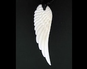 Bone Pendant - White Angel Wing
