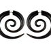 Super Spirals-Black Wooden Earrings Lrg