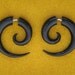 Organic Earrings - Salvaged Horn Small Spirals Fake Gauges