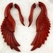 Yafah Swans - Organic Blood Wood Fake Gauges Earrings Red