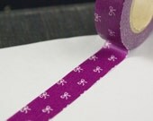 SALE - Oh La La Purple French Dainty Bows Washi Paper Masking Tapes-16.5 yards total