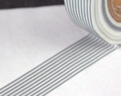 SOFT GREY Skinny Stripes or lines MT Kamoi Washi Paper Masking Tape-16.5 Yards