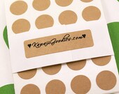 FREE SHIPPING - 204 BLANK Mini 1/2 inch round Dot Kraft Circle Stickers