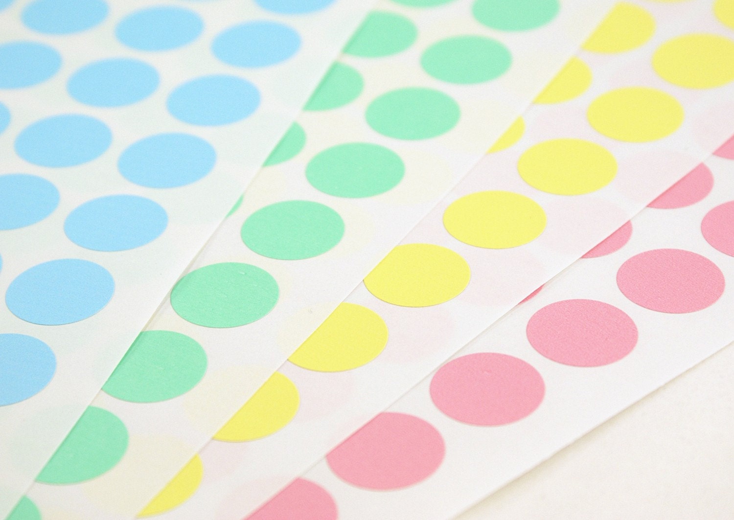 SALE - 108 Custom Mix Mini 3/4 inch round Dot PASTEL colored paper Circle Stickers