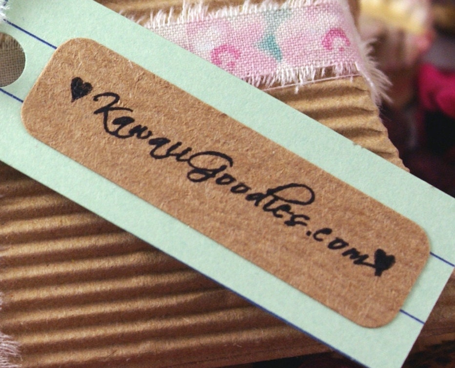 160 CUSTOM print 1/2 x 1 3/4 inch skinny Rectangle Brown Kraft Return Address LabelsStickers - for Labeling, Packaging, Crafting, Weddings