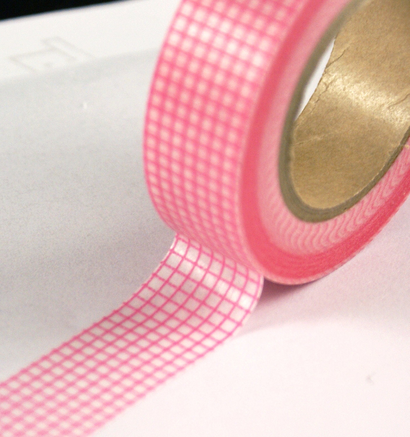 PINK Grid Lines Washi Paper Masking Tape16.5 by kawaiigoodies