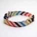 Rainbow Stripe Safety Cat Collar with Bell - Riley Blake Bermuda Zig Zag Chevron