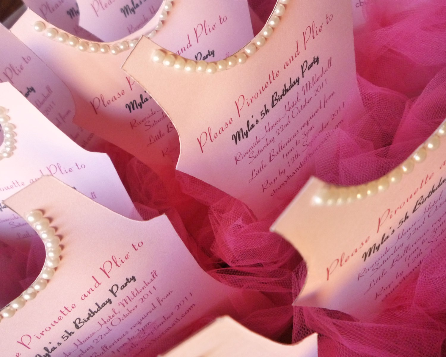 Standing Ballerina Invitations - Set of 5