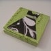 Post - It Notes Pad - Green with Black and White Handmade Paper Dress