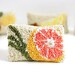 Pink Grapefruit and Lemongrass Miniature Sachet. Punch Needle Embroidery. Spring Home Decor. Pink, Orange, Green. For Her by HarpandThistle
