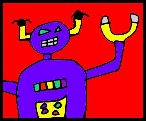 Space Robot Art Magnet Child Artist Print - Thomas B Art Il_170x135