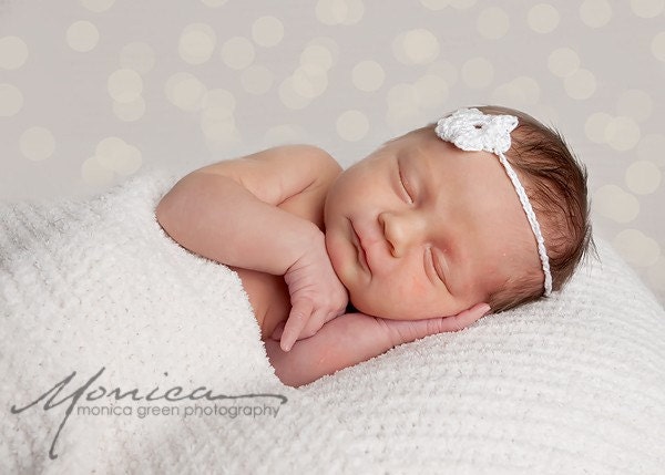 Tiny, delicate headbands for infants and toddlers- single flower, your choice of color