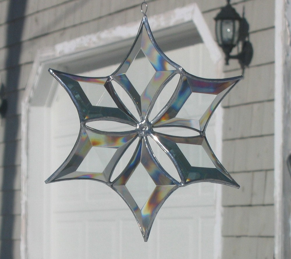 3d Clear Beveled Stained Glass Snowflake By Snlcreations On Etsy 2820