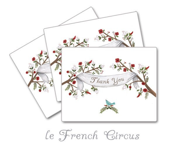 16 Thank You POSTCARDS - Magnolia Tree