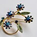 Vintage Sapphire Blue Flower Brooch