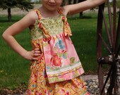 Sale, Last one, size 6, Secret Garden apron knot dress
