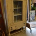 Vintage Shabby Chic Country Grey and Dark Blue Green Cabinet