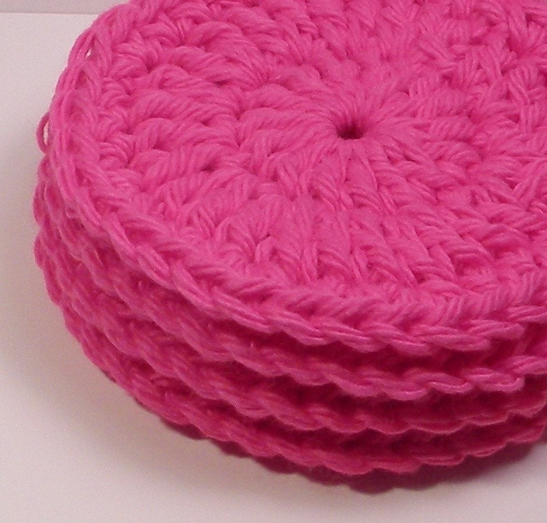 Crochet Round Face Scrubbies 100 percent cotton yarn by hooked4u