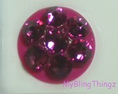 Crystal Bling Home Button Sticker for Apple iPhone 3GS 4 4S 5, iPad 2 3 4 Mini & iPod Touch All handmade w/ Swarovski Elements Fuchsia Pink