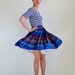 Royal Blue And Red Paisley Boho Skirt. Size Medium