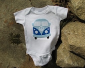 Baby Boy Onesie - Blue Love Bus - Children's Shirt