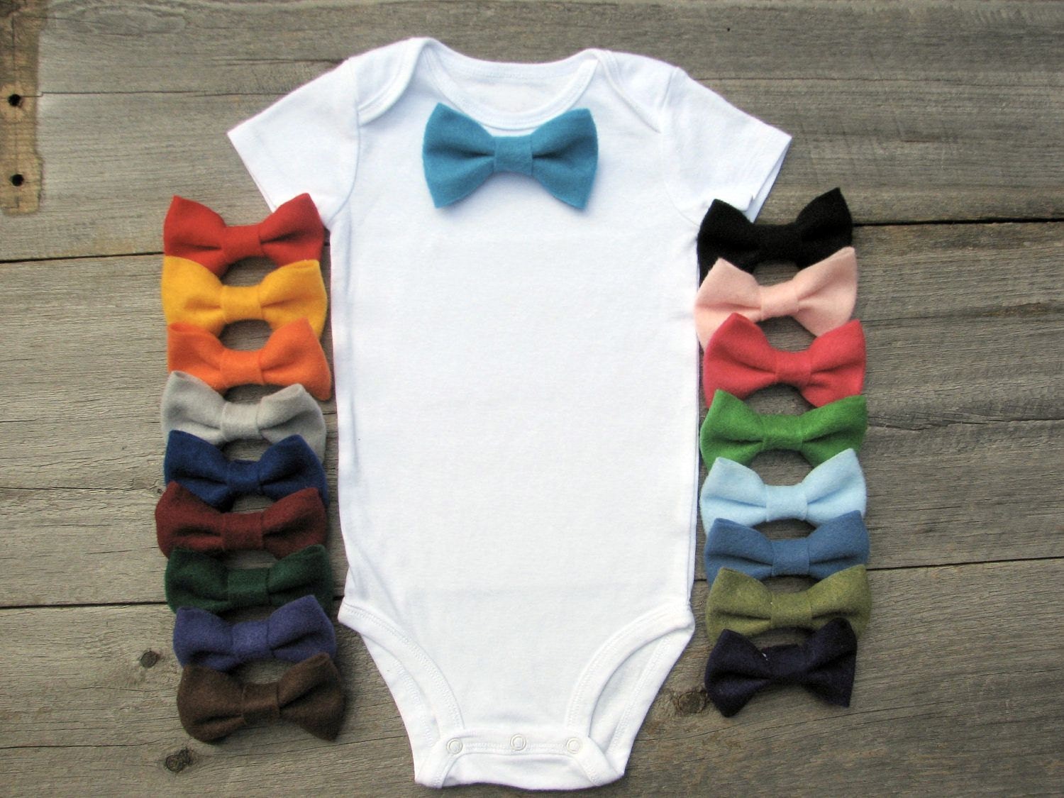 Easter Baby Boy Clothes, Bow Tie Onesie - Choose One Color